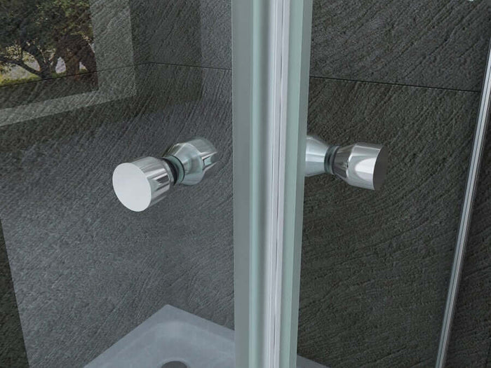 Box Doccia H195 Doppia Anta Battente Cristallo 8mm Trasparente - Taurus - 70x100