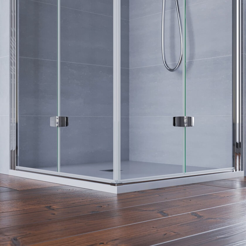 Box Doccia H195cm Doppia Anta a Libro Anticalcare Trasparente 6mm - 79x99