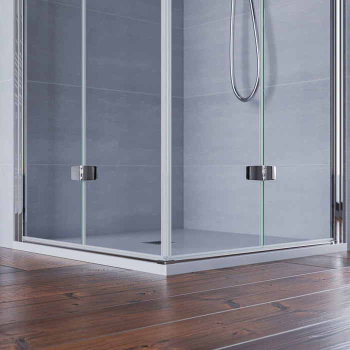 Box Doccia H195cm Doppia Anta a Libro Anticalcare Trasparente 6mm - 89x99