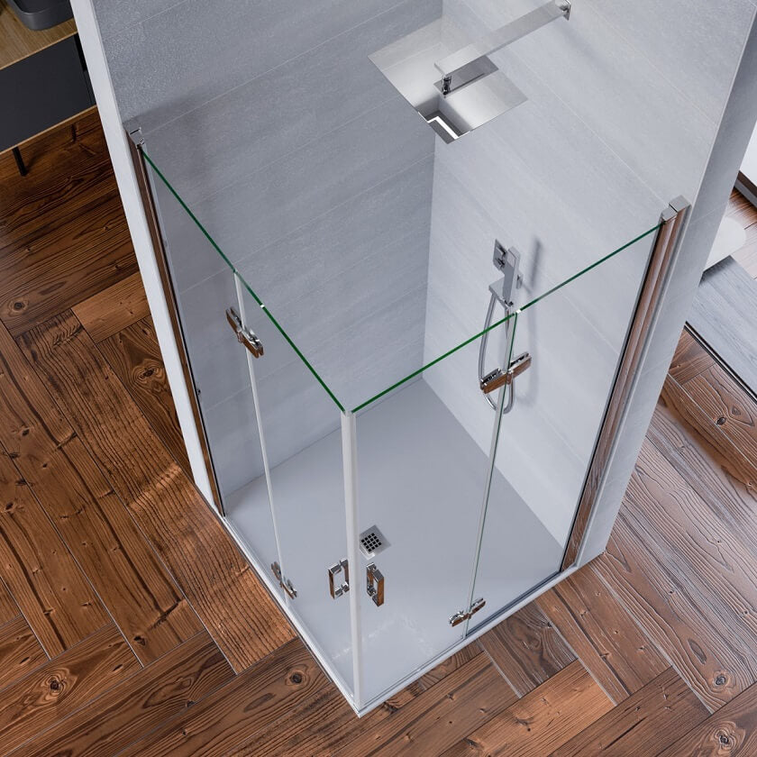 Box Doccia H195cm Doppia Anta a Libro Anticalcare Trasparente 6mm - 79x79