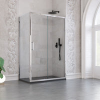 Box doccia due lati h190 anta scorrevole trasparente 6mm agatina, misura 80x120
