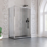 Box doccia due lati h190 anta scorrevole trasparente 6mm agatina, misura 80x120