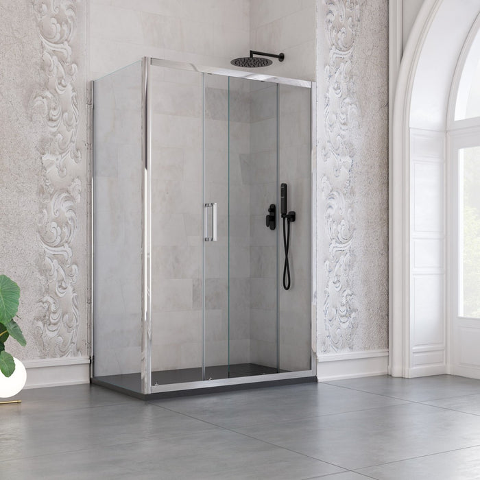 Box doccia due lati h190 anta scorrevole trasparente 6mm agatina, misura 80x120