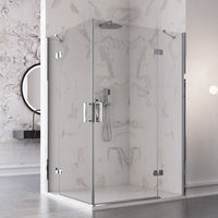 Box doccia due lati battenti 8 mm h195 anticalcare regina, misura 90x90