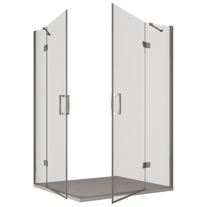 Box doccia due lati battenti 8 mm h195 anticalcare regina, misura 80x80