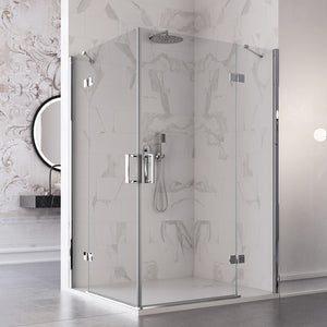 Box doccia due lati battenti 8 mm h195 anticalcare regina, misura 80x100
