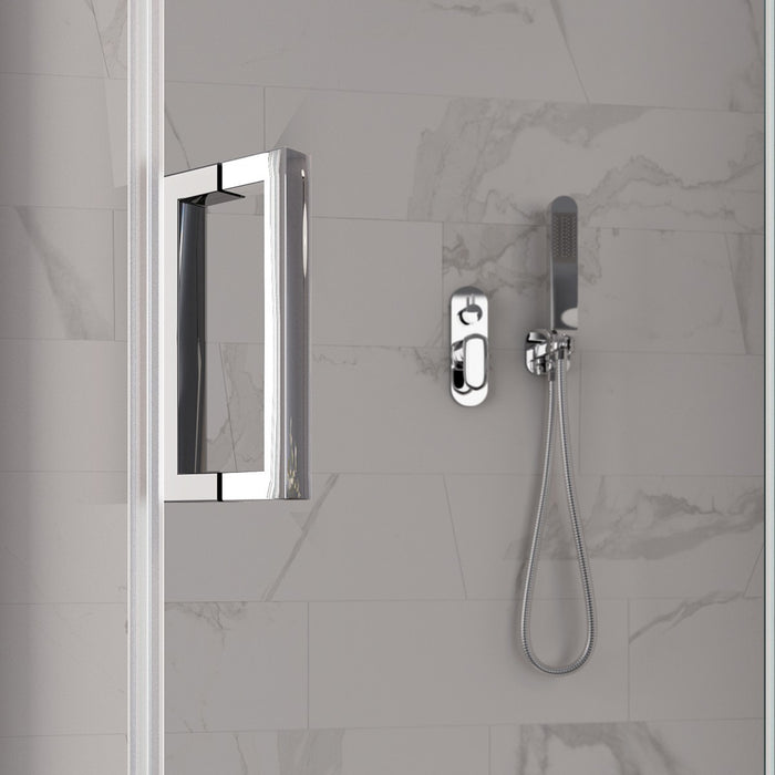 Box doccia due lati battenti 8 mm h195 anticalcare regina, misura 80x80