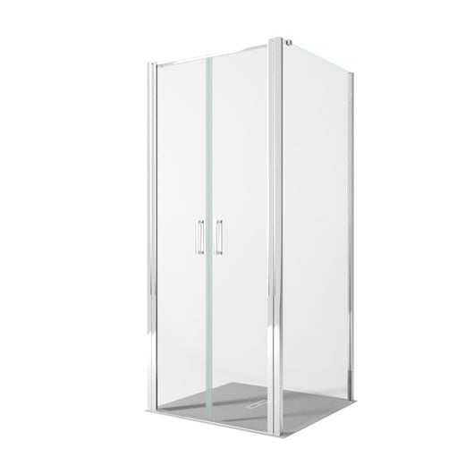 Box doccia due lati con porta saloon h195 6mm anticalcare dobla, misura 80x80