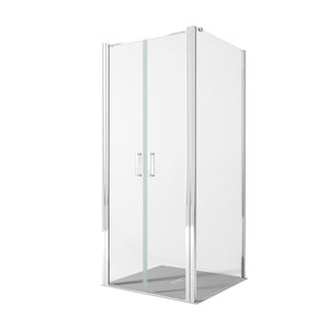 Box doccia due lati con porta saloon h195 6mm anticalcare dobla, misura 75x120