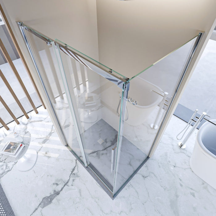 Box doccia due lati in cristallo 8mm h200cm anticalcare target, misura 90x100