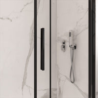 Box doccia due lati con profili neri scorrevole cristallo 6mm h195 lagoa duo, misura 70x120