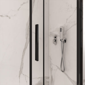 Box doccia due lati con profili neri scorrevole cristallo 6mm h195 lagoa duo, misura 70x120