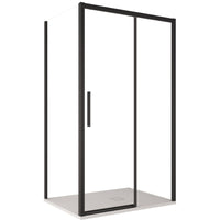 Box doccia due lati con profili neri scorrevole cristallo 6mm h195 lagoa duo, misura 70x100