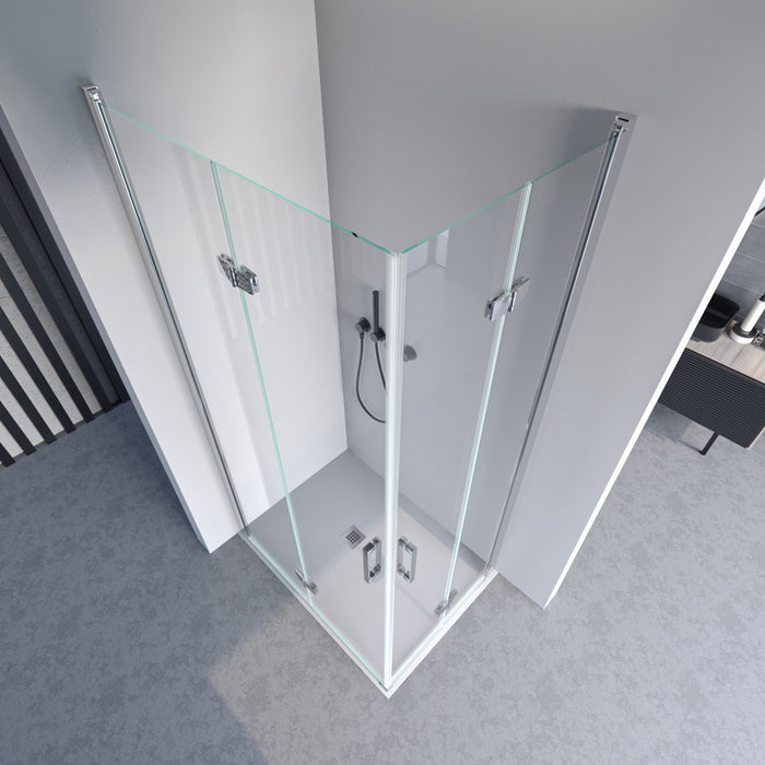 Box doccia 2 lati a soffietto trasparente senza profili 6mm h195 anticalcare rea, misura 65x70