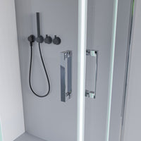 Box doccia 2 lati a soffietto trasparente senza profili 6mm h195 anticalcare rea, misura 80x100