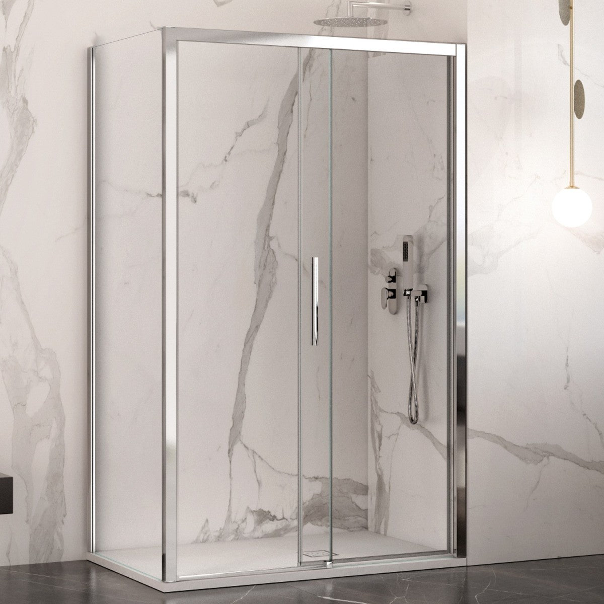 Box doccia due lati scorrevole cristallo 6mm h195 anticalcare lagoa duo, misura 80x150