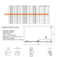 Box doccia due lati scorrevole cristallo 6mm h195 anticalcare lagoa duo, misura 70x150