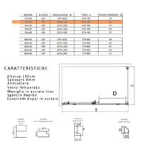 Box doccia due lati scorrevole cristallo 6mm h195 anticalcare lagoa duo, misura 70x110