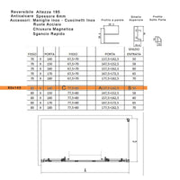 Box doccia due lati scorrevole lagoa duo ingresso centrale 6mm anticalcare, misura 80x140