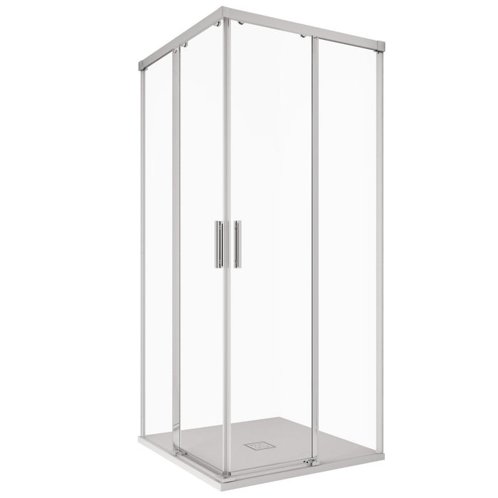 Box doccia due lati scorrevole trasparente 6mm h195cm unico, misura 70x90