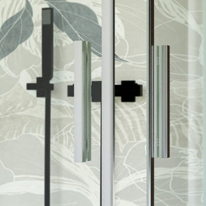 Box doccia due lati scorrevole trasparente 6mm h195cm unico, misura 70x110