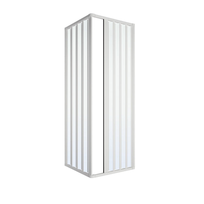 Box doccia a due lati in pvc h185 bianco, misura 120x80