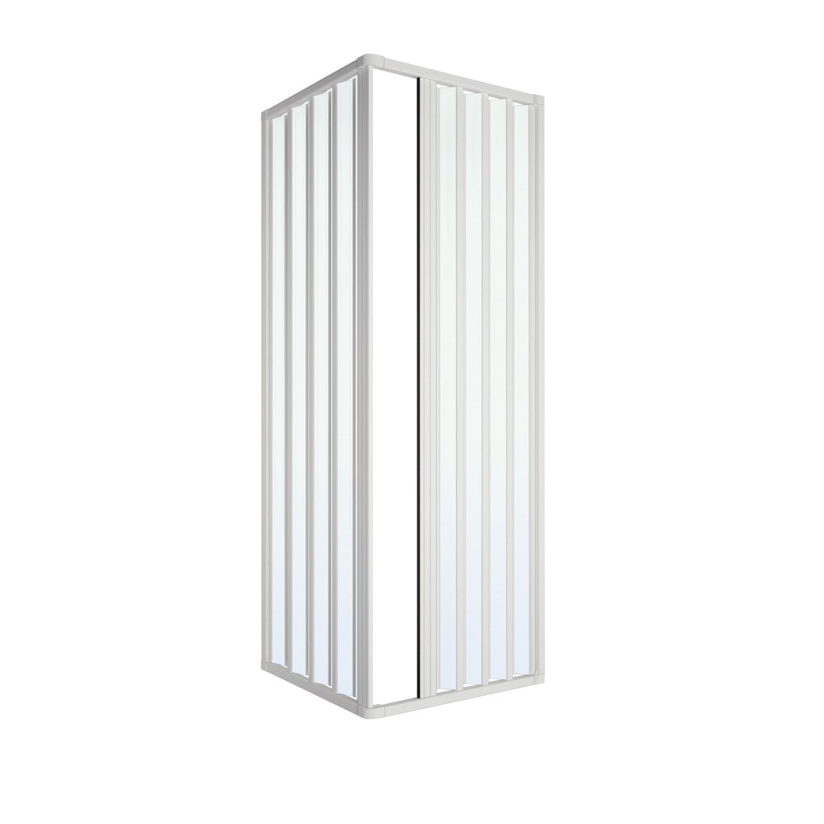 Box doccia a due lati in pvc h185 bianco, misura 130x75