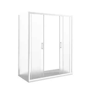 Box doccia angolare 90x190 cm vetro 6mm opaco apertura 2 ante scorrevoli | Favignana