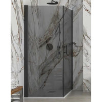 Box Doccia Fumè H200 Doppia Battente Profili Neri - 90x90