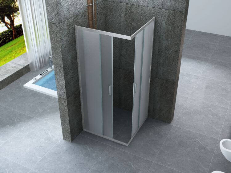 Box Doccia H190 Cristallo Opaco Anticalcare 6mm Doppia Anta Scorrevole - 80x80