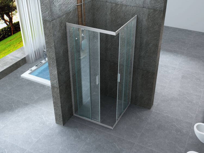 Box Doccia H190 Cristallo Trasparente Anticalcare 6mm Doppia Porta Scorrevole - 75x75