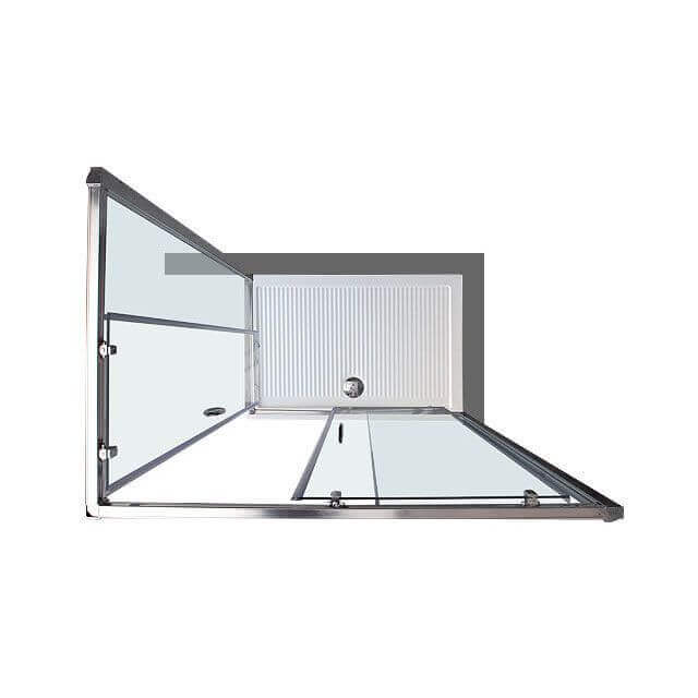 Box Doccia H190 Cristallo Trasparente Anticalcare 6mm Doppia Porta Scorrevole - 90x90