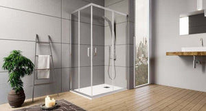 Box Doccia H190 Cristallo Trasparente Anticalcare 6mm Doppia Porta Scorrevole - 90x120