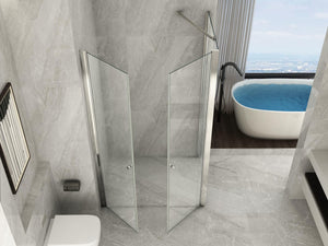 Box Doccia 8mm Porta Saloon Apertura Interna Esterna A Due Ante - Nova 2.0 - 90x70 - Ingresso Lato Corto