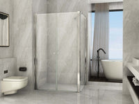 Box Doccia 8mm Porta Saloon Apertura Interna Esterna A Due Ante - Nova 2.0 - 100x100