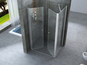 Box Doccia 8mm Porta Saloon Apertura Interna Esterna A Due Ante - Nova 2.0 - 90x70 - Ingresso Lato Corto