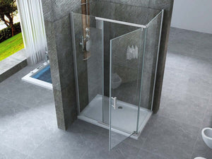 Box Doccia Anta Battente Interna Esterna Cristallo Trasparente 8mm H195 - Gemini - 80x120