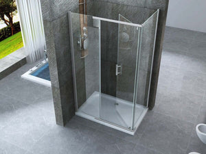 Box Doccia Anta Battente Interna Esterna Cristallo Trasparente 8mm H195 - Gemini - 90x130