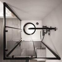 Box doccia 80x80 cm angolare doppio scorrevole profili neri vetro trasparente h190 | Java