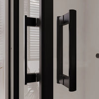 Box doccia 70x100 cm angolare doppio scorrevole profili neri vetro trasparente h190 | Java