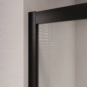 Box doccia 80x80 cm angolare doppio scorrevole profili neri vetro trasparente h190 | Java