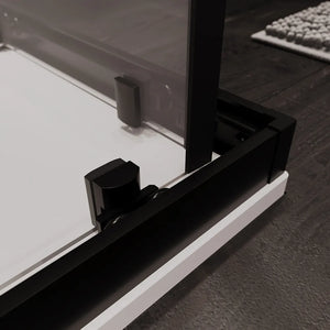 Box doccia 80x100 cm angolare doppio scorrevole profili neri vetro trasparente h190 | Java
