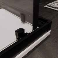 Box doccia 75x75 cm angolare doppio scorrevole profili neri vetro trasparente | Java