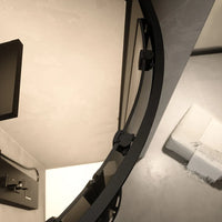 Box doccia 90x90 cm semicircolare doppio scorrevole profili neri vetro fumé h190 | Java