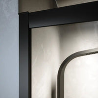 Box doccia 75x75 cm semicircolare doppio scorrevole profili neri vetro trasparente h190 | Java