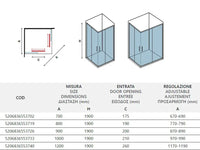 Box Doccia Doppia Scorrevole 8mm Anticalcare Acciaio Inox H190 - 69x79