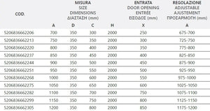 Box Doccia Profili Neri Trasparente H200 Apertura Interna Esterna - 99x105