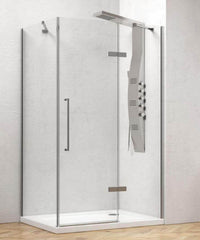 Box Doccia H200 Anta Battente 8mm Trasparente Anticalcare - 89,5x140 - Ingresso 60cm