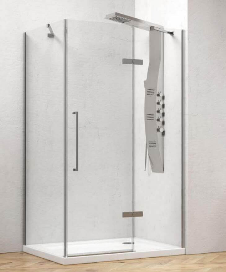 Box Doccia H200 Anta Battente 8mm Trasparente Anticalcare - 69,5x80 - Ingresso 45cm