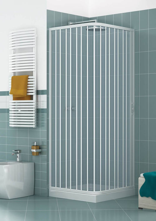 Box doccia Luna 80x80 cm pvc apertura a soffietto laterale - Rollplast Pinto